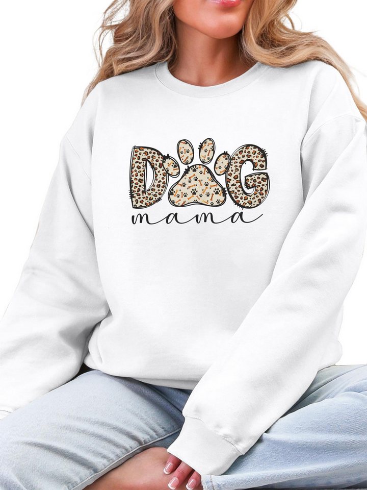 PYLIKE Sweatshirt Damen Rundhalsausschnitt Oversized Sweatshirt mit Animal Print Bequem für Herbst & Winter von PYLIKE