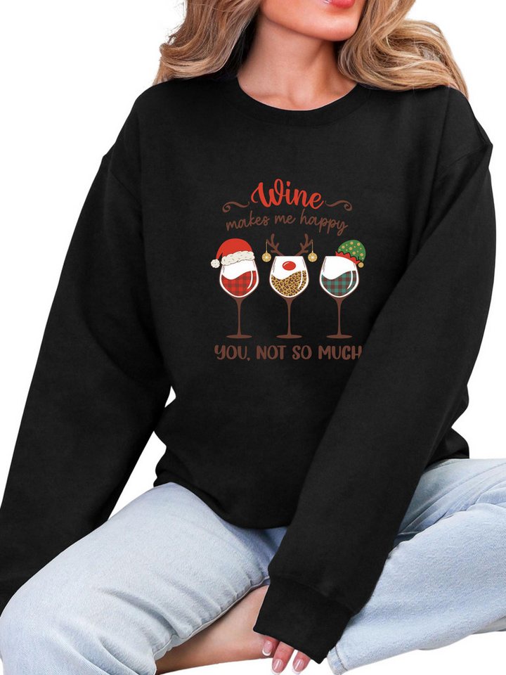 PYLIKE Sweatshirt Damen Weihnachten Sweatshirt, Lässiger Festival mit Dropped Shoulders Bequem für Weihnachten Herbst & Winter PYLIKE Sweatshirt Damen Weihnachten Sweatshirt, Lässiger Festival mit Dropped Shoulders Bequem für Weihnachten Herbst & Winter von PYLIKE