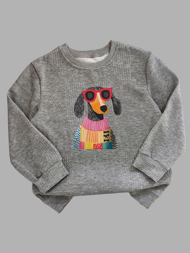 PYLIKE Sweatshirt Kinder Baumwolle Sweatshirt mit Cartoon-Hund Print Für Kleinkinder, Jungen und Mädchen von PYLIKE