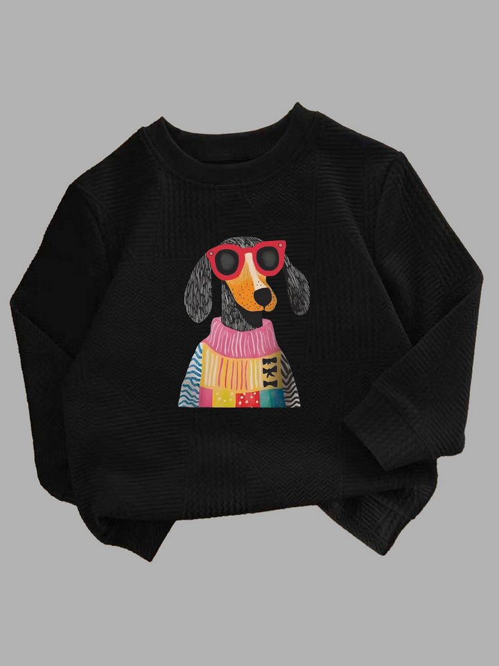 PYLIKE Sweatshirt Kinder Baumwolle Sweatshirt mit Cartoon-Hund Print Für Kleinkinder, Jungen und Mädchen von PYLIKE