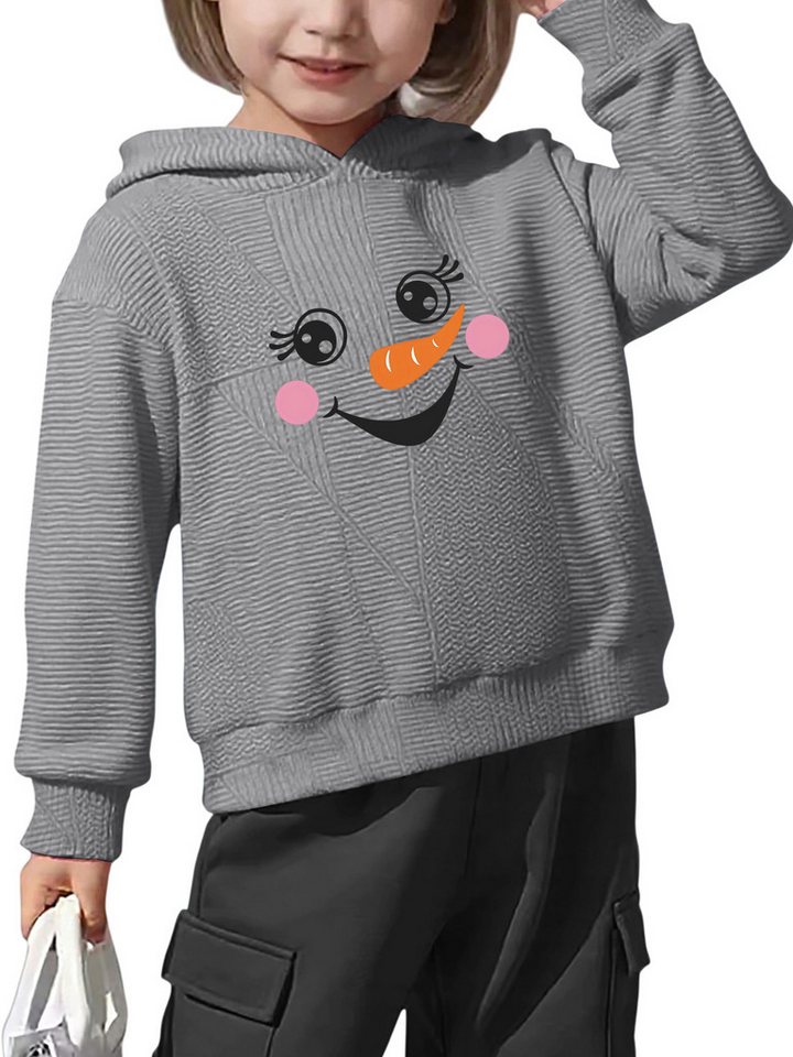PYLIKE Sweatshirt Kinder Kapuzenpullover mit Niedlich Schneemann Druck Für Kleinkinder, Jungen und Mädchen von PYLIKE