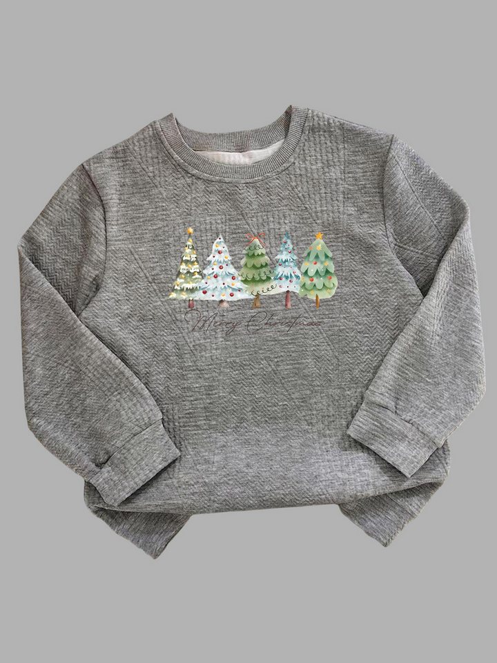 PYLIKE Sweatshirt Kinder Rundhalspullover mit Weihnachtsbaum Druck Für Kleinkinder, Jungen und Mädchen von PYLIKE