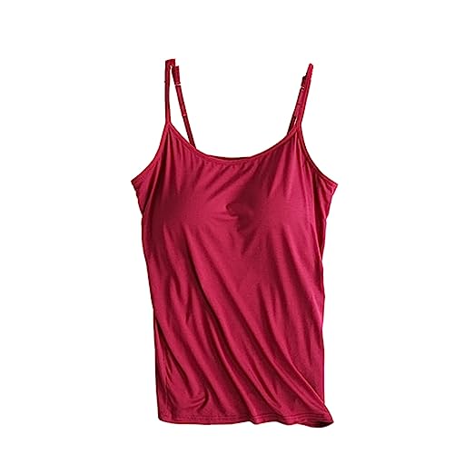 Camisole with Shelf Bra for Women Camisole Tops with Built-in Bra Plain Camisole Vest Slim Summer Tank Tops von PYLTT