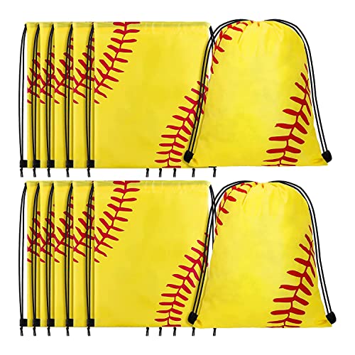 PYNQ Kordelzug-Rucksack mit Kordelzug, Softball-Tasche, Kordelzug, Geschenkbeutel, Volleyball, Kordelzug, 12 Stück von PYNQ