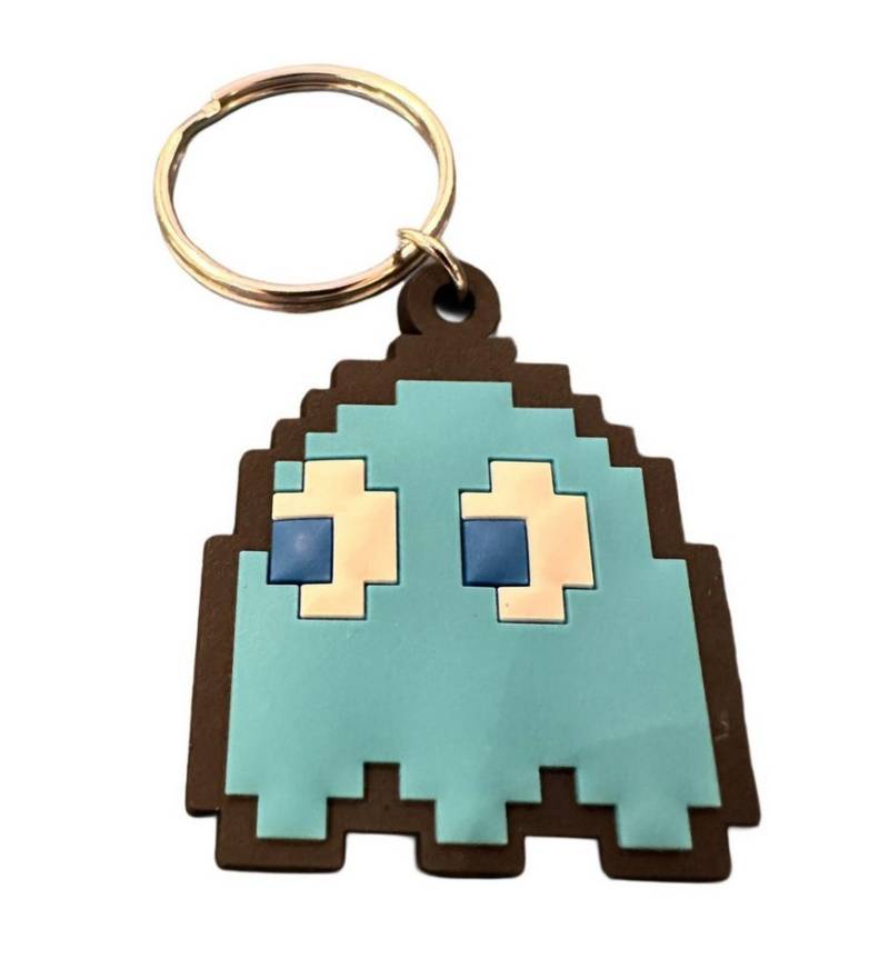 PYRAMID Schlüsselanhänger Schlüsselanhänger 5cm Kinder Mini Anhänger keychain Pac-Man Inky blau, Pac Man das Spiel als Schlüsselanhänger Pac-Man von PYRAMID