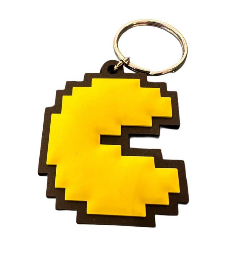 PYRAMID Schlüsselanhänger Schlüsselanhänger 5cm Kinder Mini Anhänger keychain Pac-Man gelb, Pac Man das Spiel als Schlüsselanhänger Pac-Man von PYRAMID