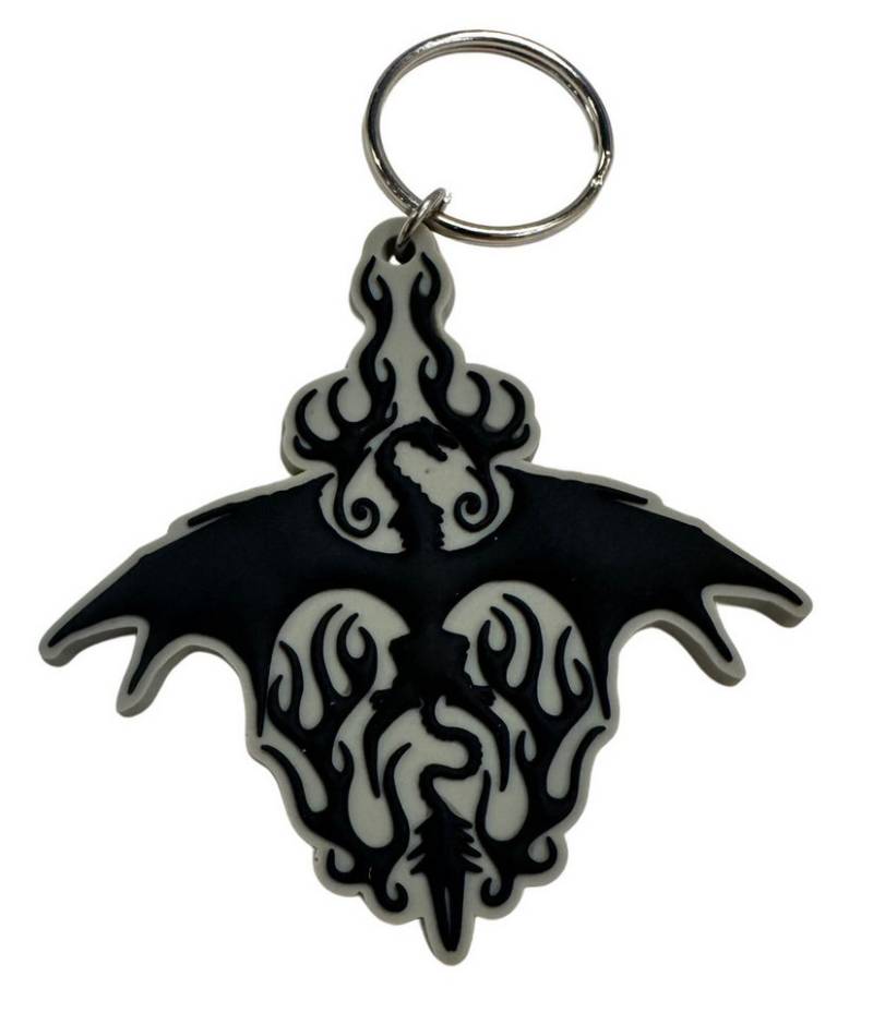 PYRAMID Schlüsselanhänger Schlüsselanhänger 6cm Kinder Anhänger keychain Wappen grau schwarz, Banner Schlüsselanhänger House of the Dragon Game of Thrones von PYRAMID