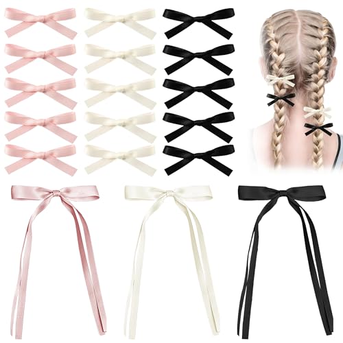 PYSEOSISE Mini Schleife Haarspangen, 18 Stück Kleine Haarschleifen für Damen, Satinschleifen Haarclips Kleine Haarschleife Haarschmuck Süß Haarspange Schleife für Langes Kurzes Haar von PYSEOSISE