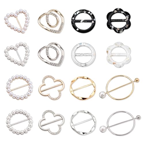PYSEOSISE Metall T Shirt Clips, 16 Stück Schal Ring Clip, Broschen für Kleidung Schnalle Schal Ringschnalle Metall Tuchring Kleider Clip für Damen T-Shirts Hemden Kleider PYSEOSISE Metall T Shirt Clips, 16 Stück Schal Ring Clip, Broschen für Kleidung Schnalle Schal Ringschnalle Metall Tuchring Kleider Clip für Damen T-Shirts Hemden Kleider von PYSEOSISE