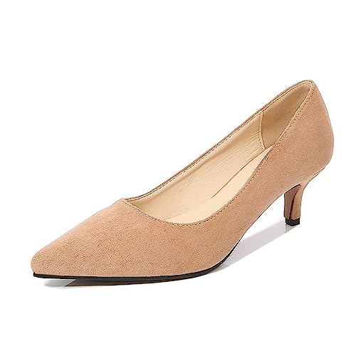 Damen-, spitzer Zeh, solide, Flache High Heels, einzelne Business-Schuhe Klein Schuhe Damen 41 von PYUIYY