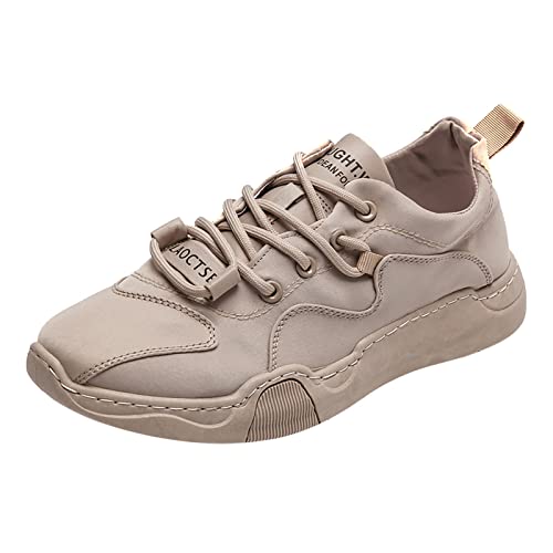 Herren Sneakers Low Top Atmungsaktive Ice Silk Casual Sneakers Sommer Schuhe Herren 46 (Khaki, 42) von PYUIYY