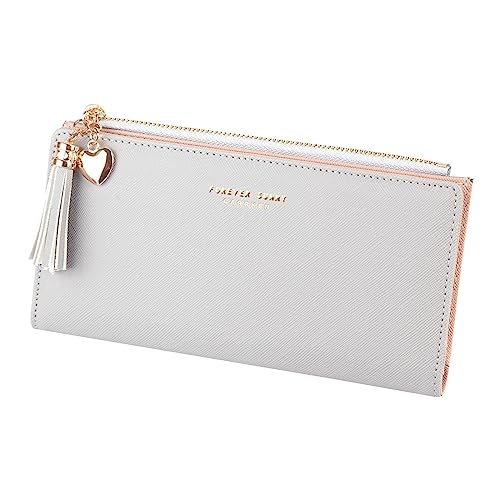 PYUIYY , Kunstleder, Reißverschluss, einfarbig, Unterarm-Geldbörse, Clutch-Geldbörse Brieftasche Damen Groß Billig von PYUIYY