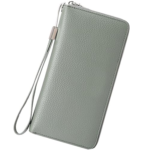 PYUIYY Damen-Geldbörsen aus, RFID-blockierend, mit umlaufendem Reißverschluss, Kreditkartenetui, Telefon-Clutch Damen Geldbörsen Klein (Green, One Size) von PYUIYY