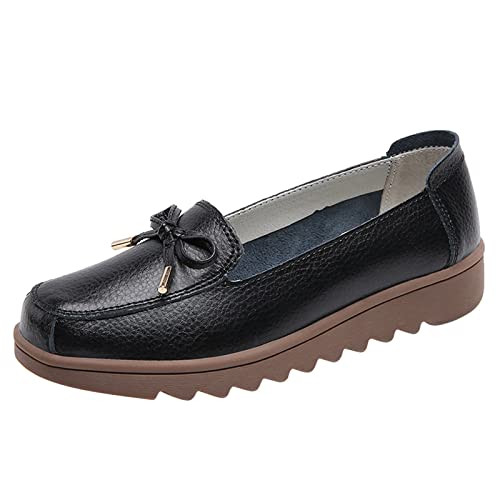 PYUIYY Damenschuhe Mode Lässig Schleife Lässig Runde Zehe Flache Sohle Schuhe Loafer Schuhe Freizeitschuhe Schuhe Damen Boots von PYUIYY