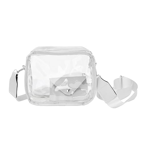 PYUIYY Durchsichtige Umhängetasche, Handtasche, Stadion-zugelassene Konzerttasche aus veganem für Frauen und Teenager-Mädchen Taschen Klein Damen Schwarz (White, One Size) von PYUIYY