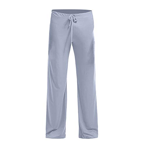 PYUIYY Heimhose Yogahose Gerade Herren Seidenhose Eishose Stoffhose Sport Damen Leggings Kurz (Grey, XXL) von PYUIYY