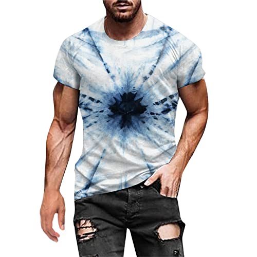 PYUIYY Short Sleeve Neck Men's Blouse Printed Round Casual Spring T-Shirt Top Men's Blouse Summer Mens Blouse (White, L) von PYUIYY