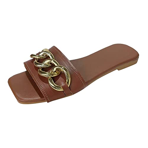 PYUIYY Sommer Metallschnalle Dekoration Open Toe Flat Bottom Hausschuhe Damen Schuhe Sneaker PYUIYY Sommer Metallschnalle Dekoration Open Toe Flat Bottom Hausschuhe Damen Schuhe Sneaker von PYUIYY