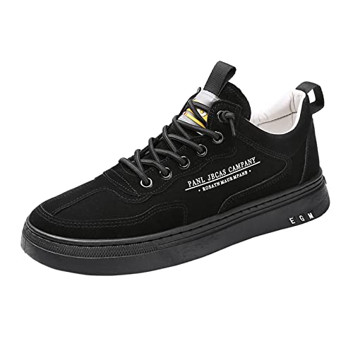 PYUIYY Sportstiefel für Männer Mode beiläufige Spitze sportliche Schuhe Sneakers Schlittschuh Mesh Schuhe Herren (Black, 42) von PYUIYY