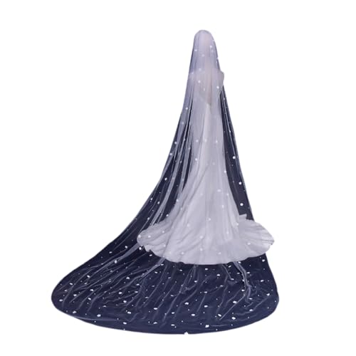 Brautschleier Bridal Wedding Tulle Veil With 3D Floral Design Cut Edge Single Layer Long Length Soft Mesh For Bride Multiple Sizes(C,100) von PZOFERLIN