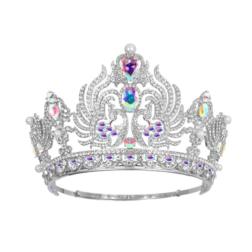 Krone Kronen-Diadem Mode Stirnbänder Brautkronen Krone Braut Kopfbedeckung Barock Zirkon Tiaras Geburtstag Königin Party, Mädchen Geburtstag Tiara(Ab) von PZOFERLIN