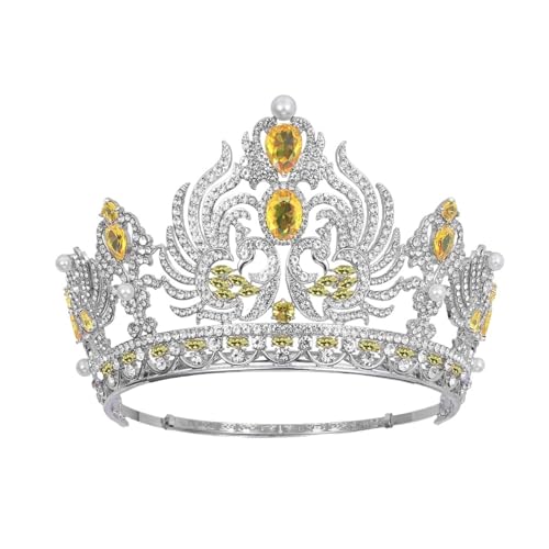 Krone Kronen-Diadem Mode Stirnbänder Brautkronen Krone Braut Kopfbedeckung Barock Zirkon Tiaras Geburtstag Königin Party, Mädchen Geburtstag Tiara(Gold) von PZOFERLIN