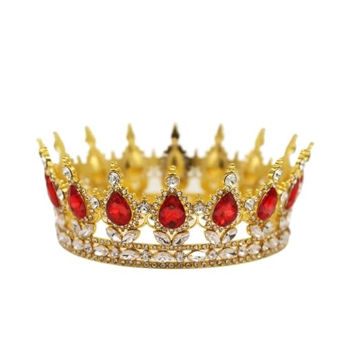 Krone Kronen-Diadem Mode Stirnbänder Brautkronen Krone elegante barocke Tiara for Frauen Hochzeit Mädchen Party Krone Haarschmuck(C1) von PZOFERLIN