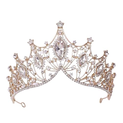 Krone Kronen-Diadem Mode Stirnbänder Brautkronen Krone elegante barocke Tiara for Frauen Hochzeit Mädchen Party Krone Haarschmuck(Color 2) von PZOFERLIN
