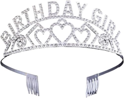 Krone Kronen-Diadem Mode Stirnbänder Brautkronen Krone elegante barocke Tiara for Frauen Hochzeit Mädchen Party Krone Haarschmuck(Silver) von PZOFERLIN