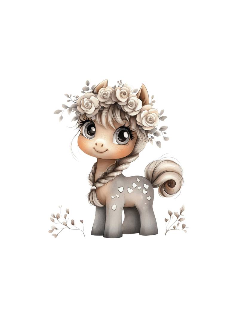 Bügelbild "Flower Pony" Little Pony Mit Blumen/12cm Bügelbild "Flower Pony" Little Pony Mit Blumen/12cm von PaEmiStoffe