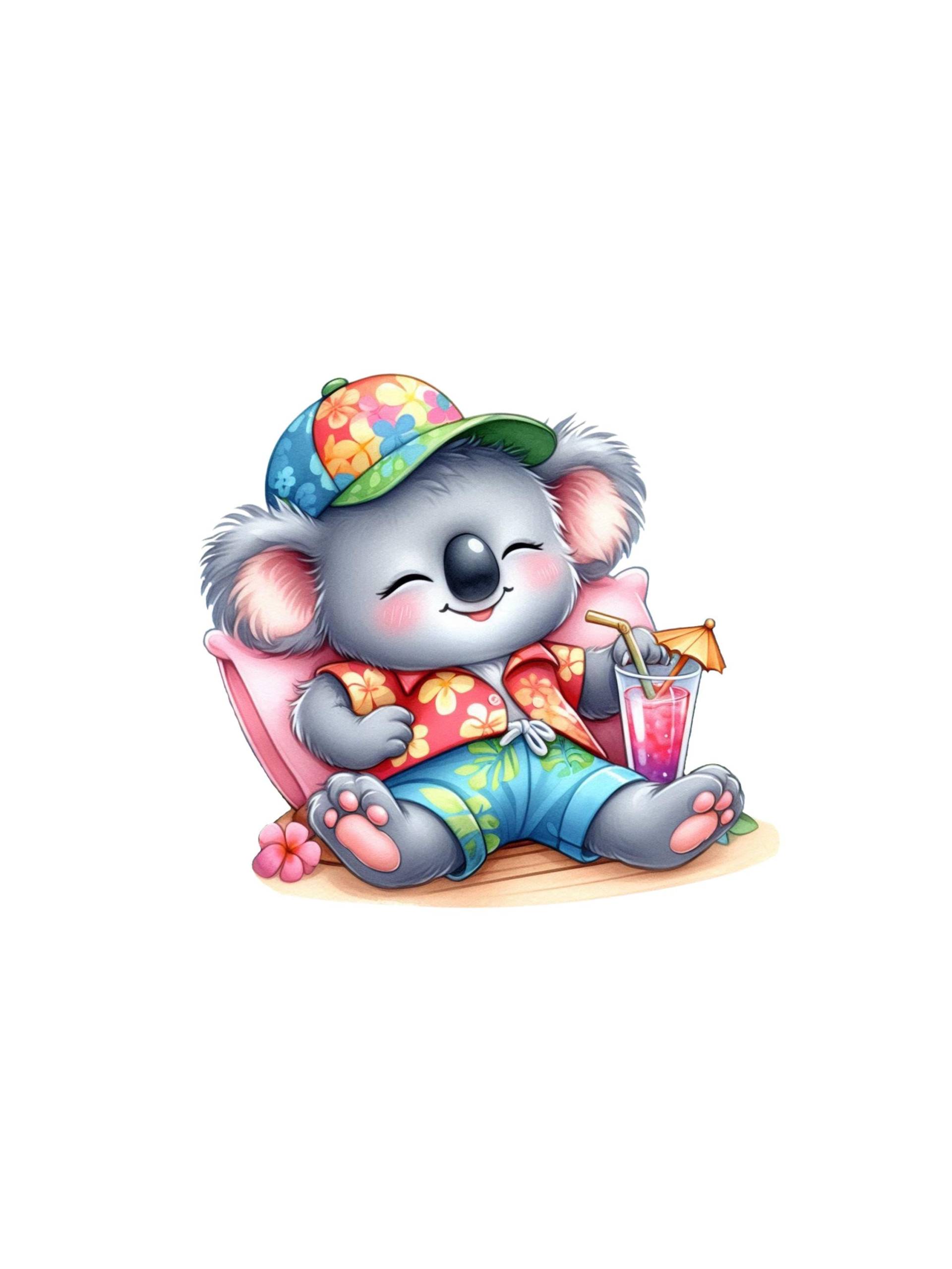 Bügelbild "Koala Macht Urlaub" Sommer Sonne Strand/10cm Bügelbild "Koala Macht Urlaub" Sommer Sonne Strand/10cm von PaEmiStoffe