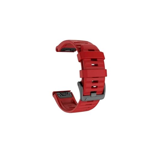 26 22 mm Silikon-Schnellverschluss-Uhrenarmband, passend for Garmin Fenix ​​6X 7X 5X Uhr, Easyfit-Armband for Fenix ​​6 7 Uhr (Color : Red, Size : Quick Fit 22mm) von PaReks