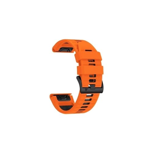 Quick Fit 26 mm 22 mm Silikonarmband passend for Garmin Fenix ​​7X 7 Pro 6 6X/Epix Pro Gen 2 51 mm 47 mm/Tactix Uhrenarmband-Zubehör (Color : Orange Black, Size : Quick Fit 22mm) von PaReks
