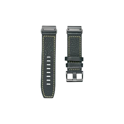 Uhrenarmband passend for Garmin Quickfit 20 22 26 mm Armband kompatibel mit Fenix/Tactix/Forerunner/Vivoactive/Approach/MARQ/Enduro (Color : Black+yellow, Size : 26mm) von PaReks