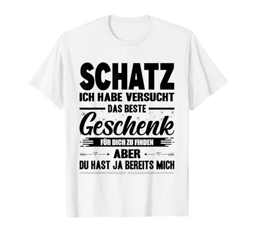Paare Geschenke Beziehung Partner T-Shirt Weiß S V-Ausschnitt Kurzarm Klassisch Unisex-Erwachsene Frauen EU 38-40 von Paare Geschenke Weihnachten Valentinstag Partner