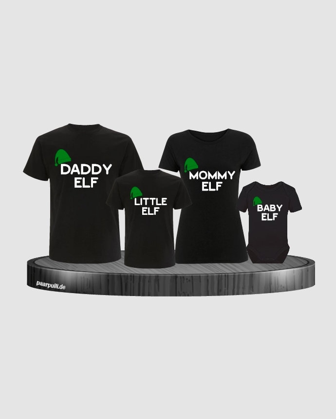 Elf Familienlook T-Shirts Mit Baby-Body Für Weihnachten von Paarpulli