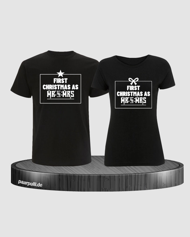 First Christmas As Mr & Mrs Pärchen T-Shirts von Paarpulli