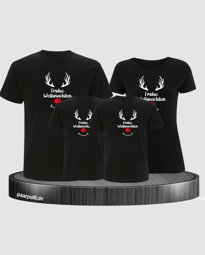 Reh Frohe Weihnachten Familienset T-Shirts von Paarpulli