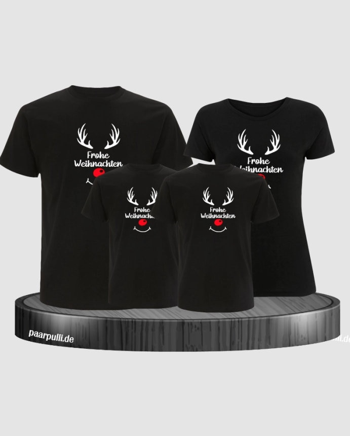Reh Frohe Weihnachten Familienset T-Shirts von Paarpulli