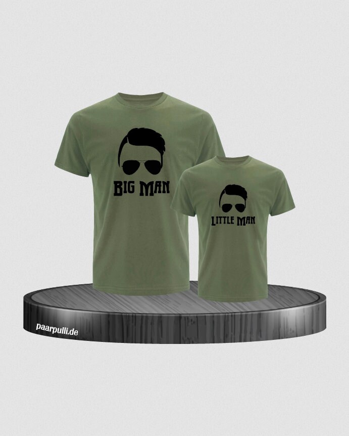 Vater Und Sohn T-Shirt-Set Big Man Little von Paarpulli