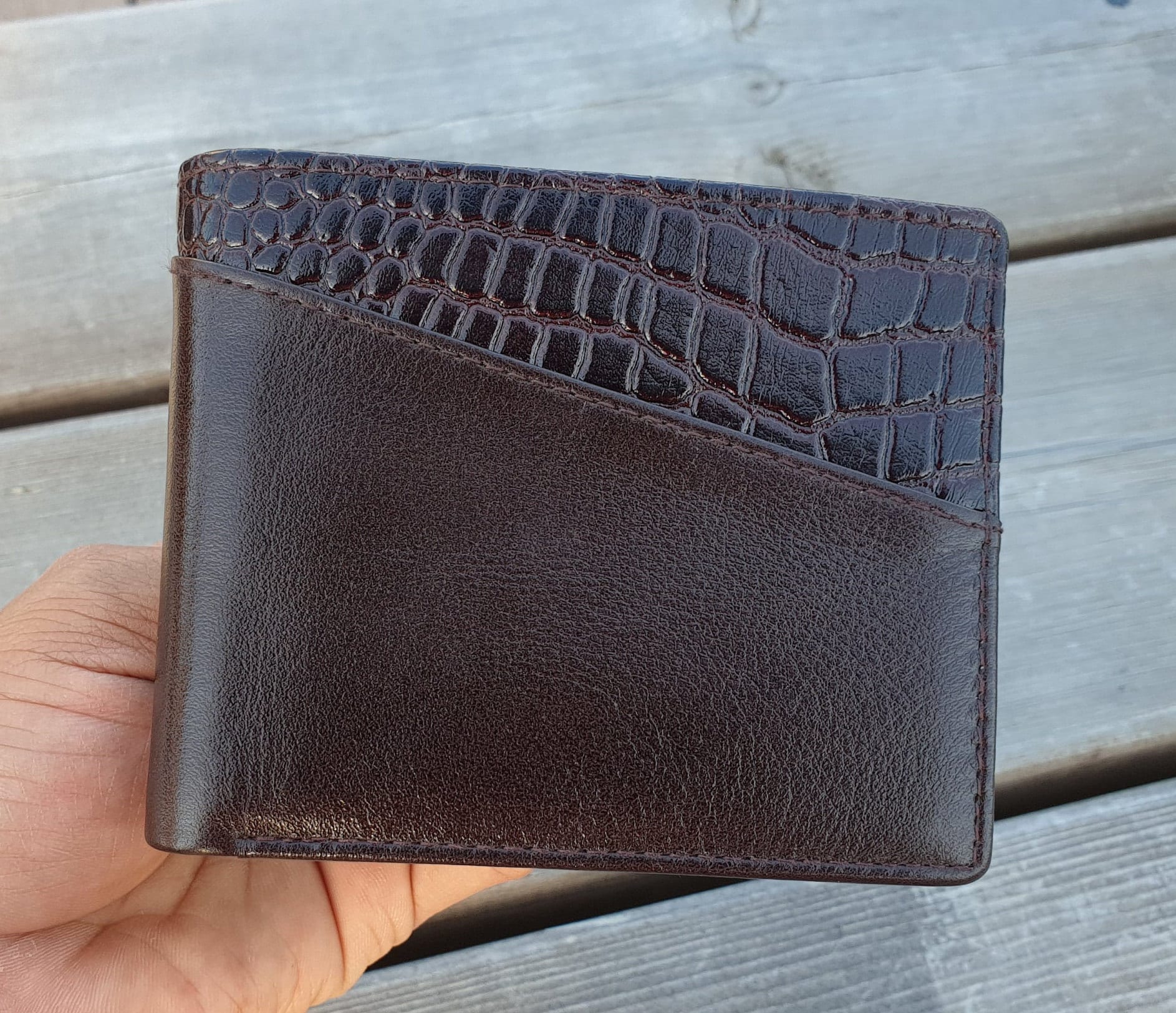 Brown Krokodil Immitate 100% Echte Leder Geldbörse Für Männer | Herren Schlanke Münztasche Premium Geschenk Verpackt Weltweit Kostenloser Versand Brown Krokodil Immitate 100% Echte Leder Geldbörse Für Männer | Herren Schlanke Münztasche Premium Geschenk Verpackt Weltweit Kostenloser Versand von PaarsaWahid