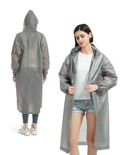 Pabbyeey 2 Stück Regenjacke herren Regenponcho für Damen Herren, Wiederverwendbar Wasserdicht Regencape Regenjacke, Eva Atmungsaktiv Regen Zubehör für Wandern Radfahren Camping Reisen von Pabbyeey