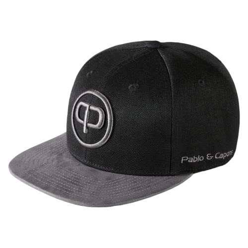 Pablo & Capone Snapback Cap - Black & Anthracite-Suede von Pablo & Capone
