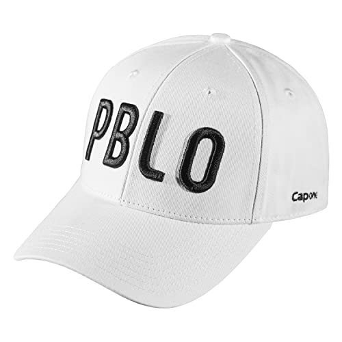 Pablo & Capone Unisex Baseballkappe in Weiß mit schwarzen Schriftzug von Pablo & Capone