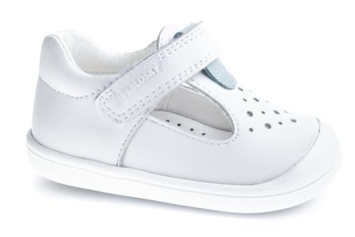Pablosky Sandalias plus blanco gama de calzado respetuoso barefoot para gateo y primeros pasos muy comodas piel made in Spain, Weiß, 23 EU von Pablosky