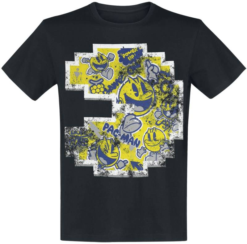 Pac-Man Pixel T-Shirt schwarz in XXL von Pac-Man