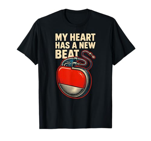 Pacemaker My Heart Has A New Beat Retro Herren Chirurgie Recover T-Shirt von Pacemaker Patient Recover After Hospital Surgery