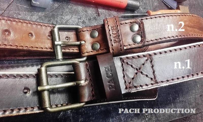 4 Mm Dicker Naturledergürtel. Breite cm. Behandelt Mit Farbstoffen Und Fetten Made in Italy von PachProduction