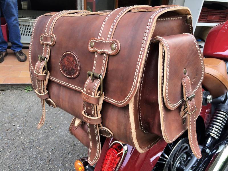 Code Trike 005B/Mod. El Paso Antik Braun - Liter. 40, 50, 65 Reisetasche Aus Leder 4/5 Mm. Für Gepäckträger Ihres Motorrades Made in Italy von PachProduction