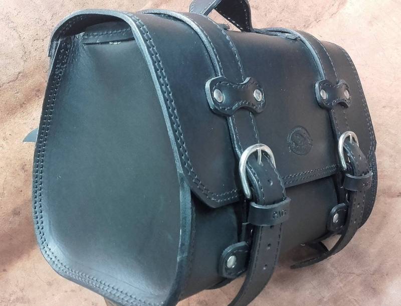 Mod. Trike 001/Comfort - Liter 20 4 Mm Lederreisetasche Für Den Gepäckträger Custom Motorrad Made in Italy von PachProduction